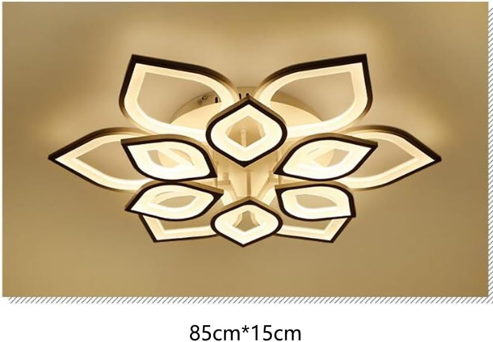 Plafonnier LED salon moderne à intensité variable avec télécommande fleur