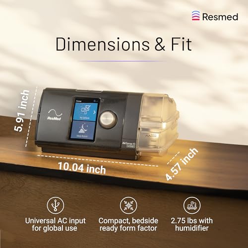 Image of Resmed AirSense 10 AutoSet Elite Tripack 4G CPAP Machine with HumidAir Heated Humidifier, AutoRamp, EPR, Pulse Oximetry Monitoring, CSA, RERA, CSR Identifying Algorithm Option, 2 Years Warranty, White