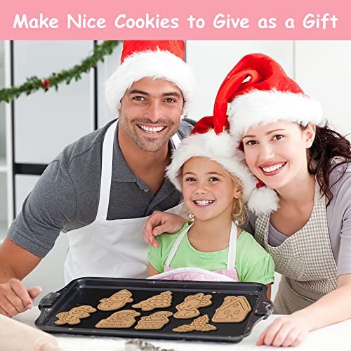 Foto von Weihnachtsausstecher, 8 Stück Stempel Weihnachten, 3D Ausstechformen Weihnachten Keksausstecher für Motivtorten Tortendeko Kekse Backen Küche Zubehör