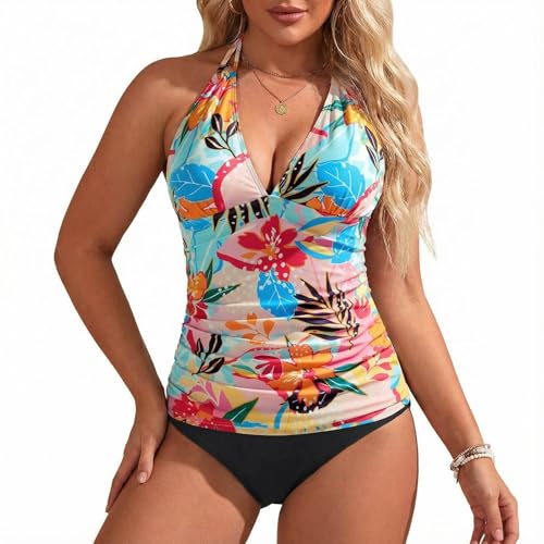 Tankini Taille Haute Maillot Bain Amincissant d'Équilibre