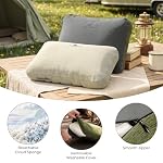 Shredded Memory Foam Camping Pillow, Compact, Removable Cover for Travel, Gravel White - Image 4