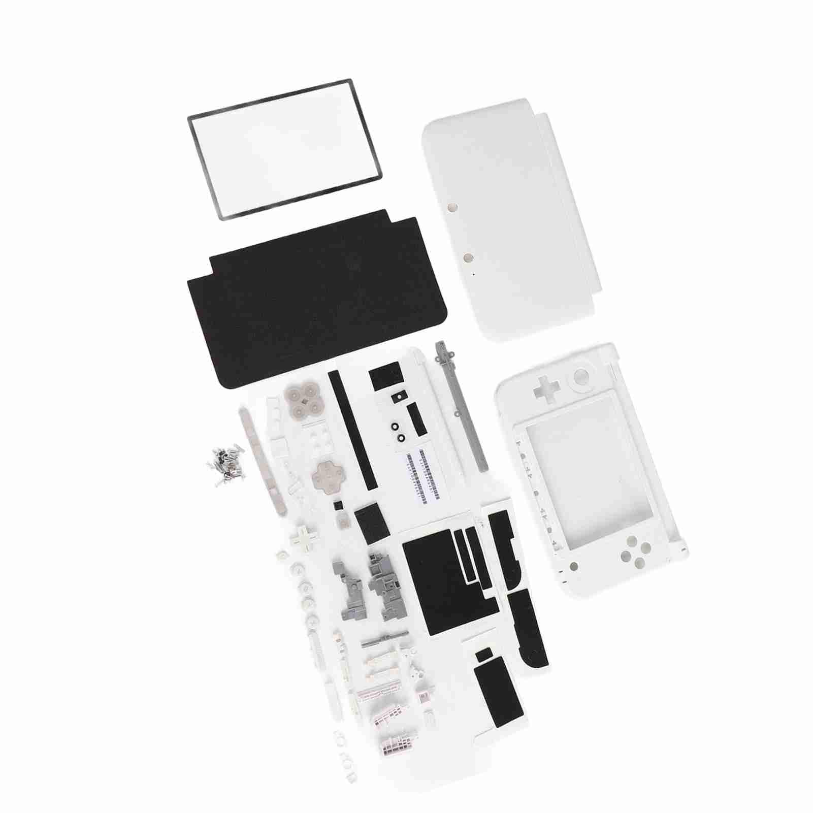 Kit de Remplacement de Réparation Complète de Boîtier 3DS XL pour Systèmes Complets de Réparation Rouge Bleu Blanc (Blanc)