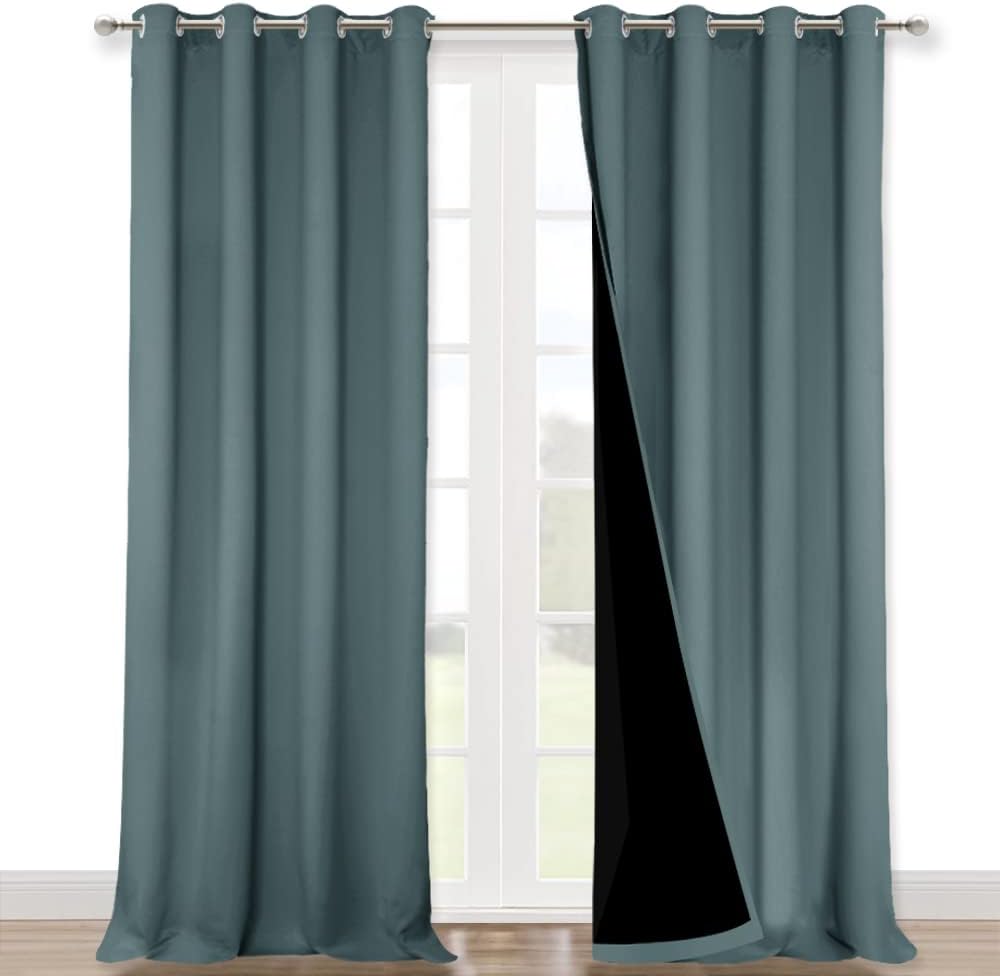 NICETOWN Full Shading Curtains 90" Long 2 Panels Set for