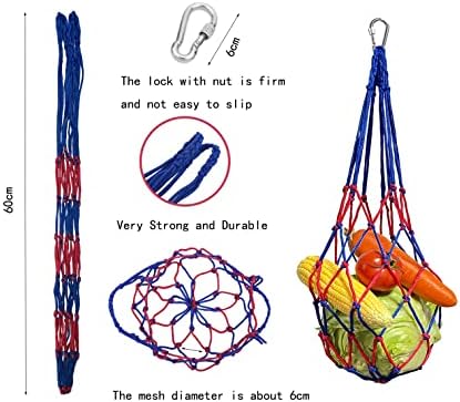 Hen Cabbage Feeder Hanging Veggies Fruit Skewers Vegetable String Bag Feeder Toys for Chickens Goose Duck Large Birds 2pcs
