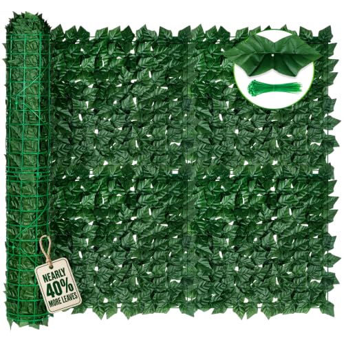 Artificial Ivy Privacy Screen Fence Panel, 120 x 40 in, 1200 Dense Leaves