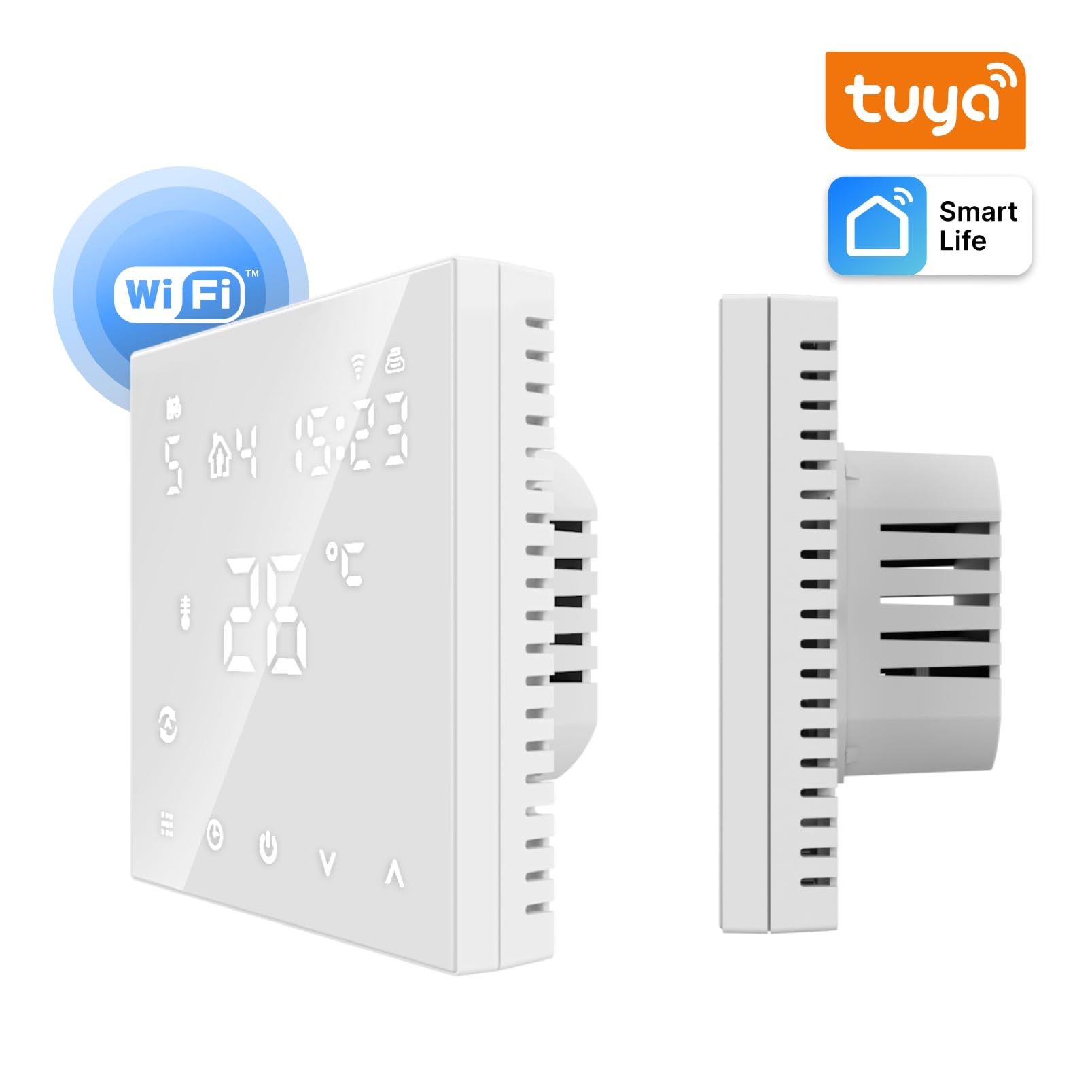 Elektrische Fußbodenheizung für Fliesen: Heizmatte WARMON CLASSIC 150 W/m² inkl. Smart WiFi Thermostat TS 300-Serie, Thermostat:TS 300 WiFi Weiß, Mattengröße:8 m²