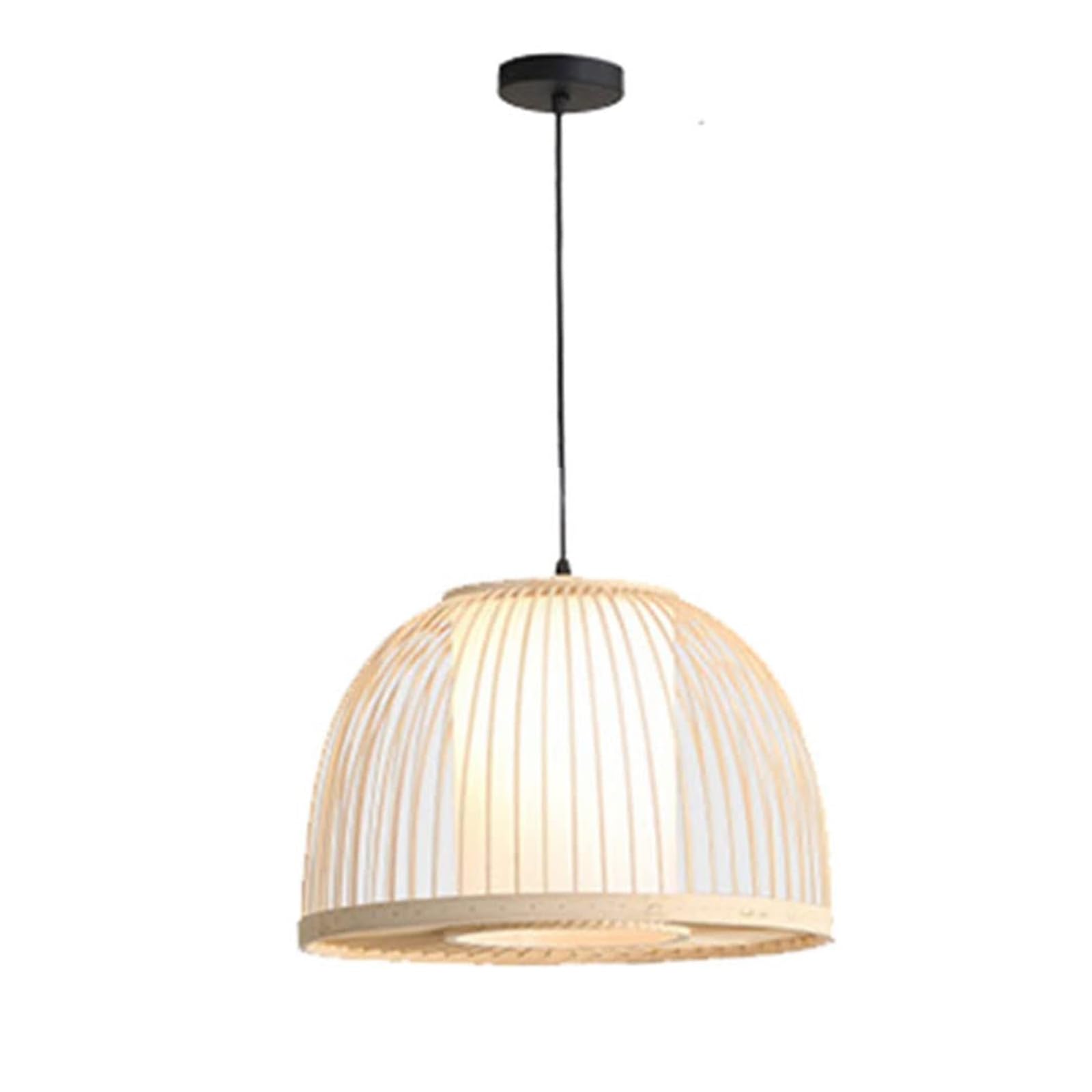 Suspension pour table à manger et cuisine suspendue en rotin marron rustique - 8