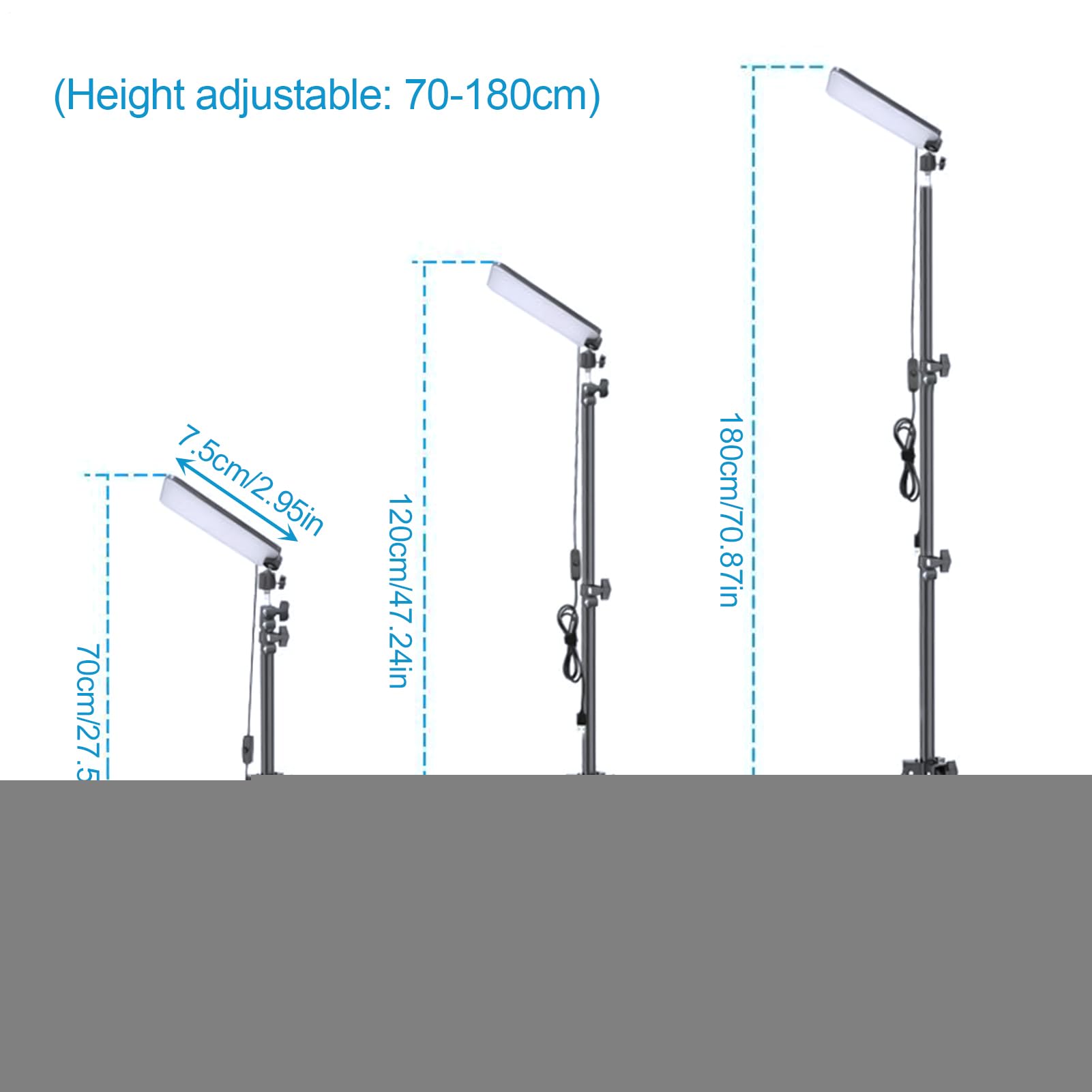 Teleskopische Camping-Laterne Verstellbare Stativlampe mit hoher Helligkeit | Arbeitsleuchten mit Ständer für Camping Für Nachtangeln, Arbeiten, Outdoor- Und Indoor-Bereich, , Terrasse, , Pavillon
