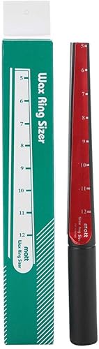 Miniatura 5 de Medidor de anillos de cera, regla de plástico y acero inoxidable, herramienta de mandril de tamaño de joyería, adecuada para fabricantes de anillos