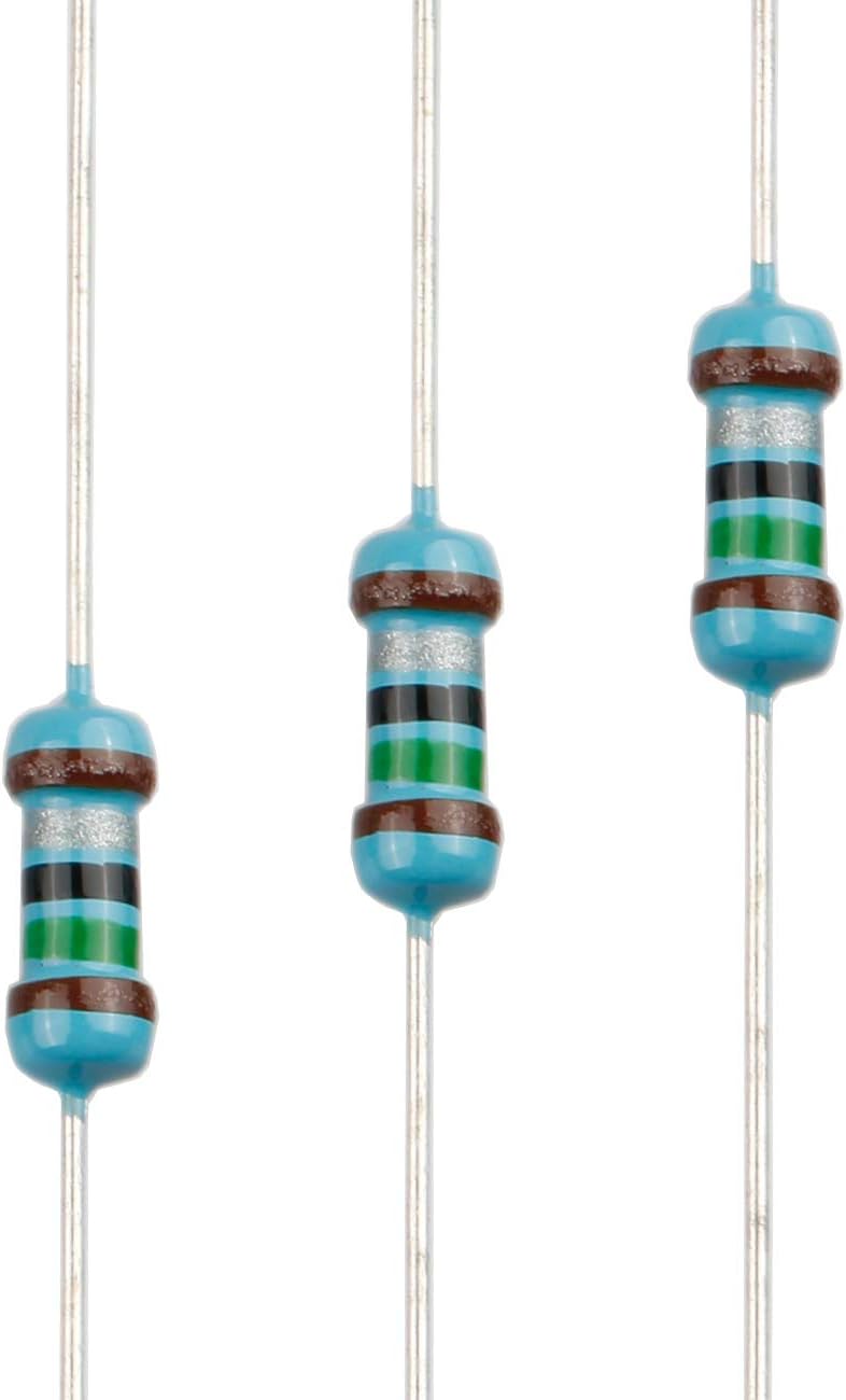 100pcs 1.5 ohm Resistor 1/4w (0.25 Watt) ±1% Tolerance Metal Film Fixed Resistor, Multiple Values of Resistance Optional