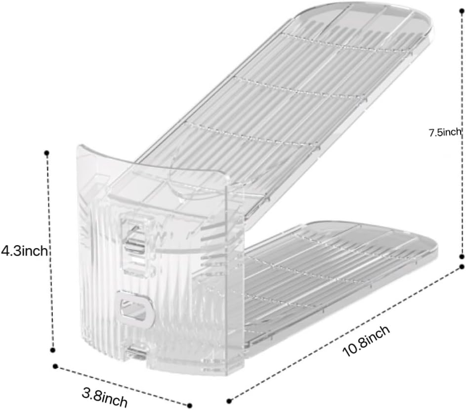 Shoe Slot Organizer,Double Tier Adjustable Shoe Rack,Space Saving Storage For Closet,Standard Size,Transparent (12)