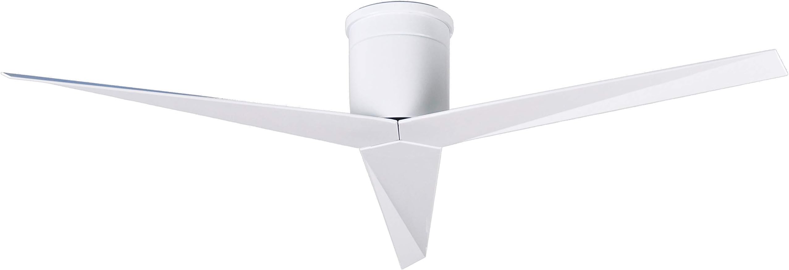 Matthews EKH-WH-WH Eliza Damp Rated 56" Flush Mount Ceiling Fan with Remote & Wall Control, DC Motor, Gloss White