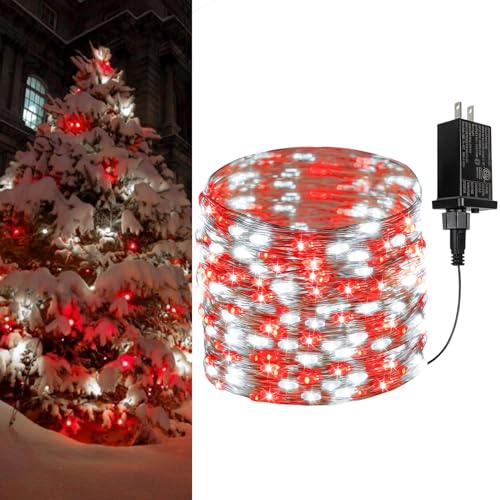 66Ft 200LED Red and White LED Fairy Lights Plug in, Waterproof String Lights Outdoor 8 Modes Christmas Lights Bedroom Decor, Twinkle Lights for Girl's Room Christmas Decorations (Cool White&Red) 66Ft 200LED Red and White LED Fairy Lights Plug in, Waterproof String Lights Outdoor 8 Modes Christmas Lights Bedroom Decor, Twinkle Lights for Girl's Room Christmas Decorations (Cool White&Red)