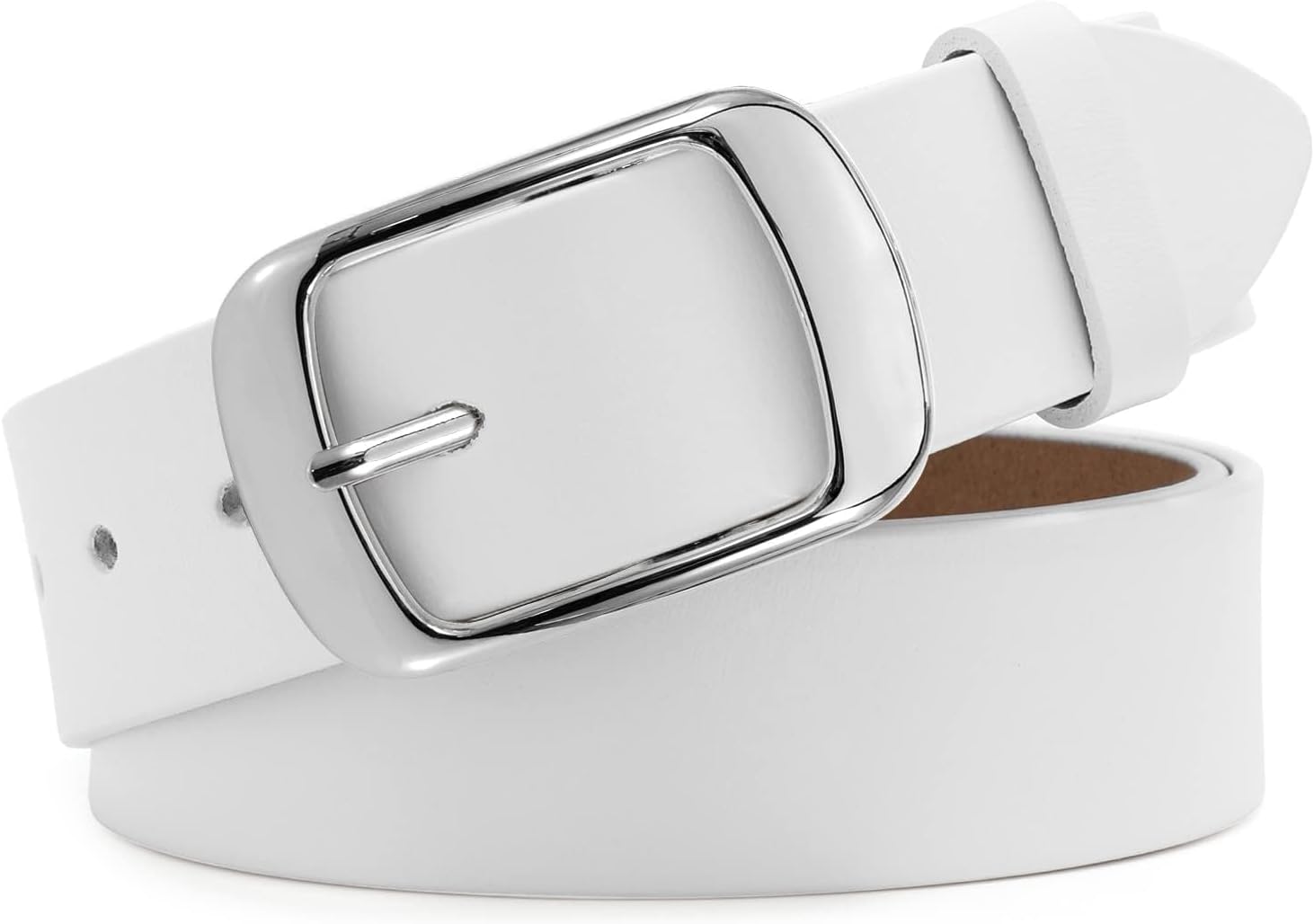 WHIPPY Women Leather Belts for Jeans Pants Fashion Dress Belt for Women with Solid Pin Buckle