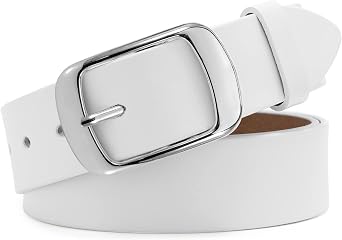 WHIPPY Women Leather Belts for Jeans Pants Fashion Dress Belt for Women with Solid Pin Buckle
