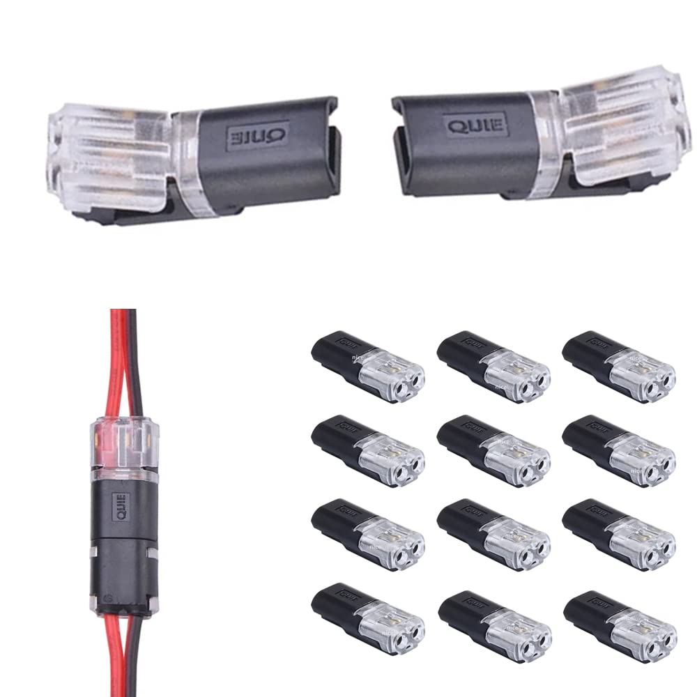 12pcs Low Voltage Wire Connectors,2pin Pluggable Wire Connector, Quick
