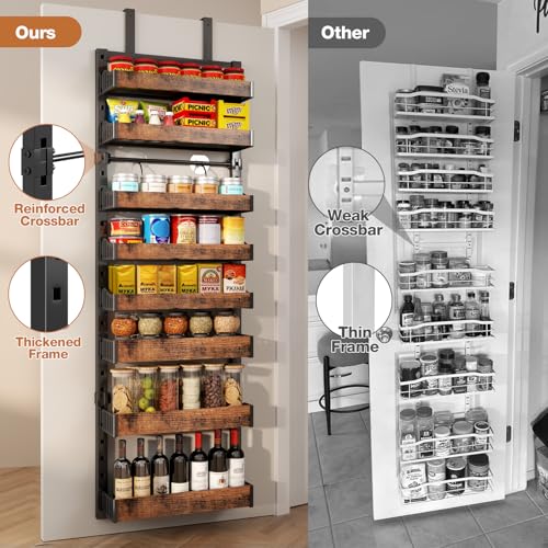8-Tier Over The Door Pantry Organizer, Heavy-Duty Metal Wall Mount or Hanging Spice Rack, behind the door storage Shelves with Adjustable Basket, Back of Door Organizer for Kitchen Cabinet and Closet by DAOTENGQL - Image 3