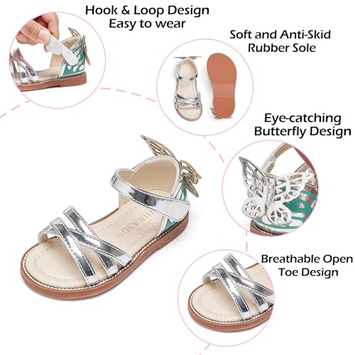 Image of PHIRAMIN Toddler Flower Girl Sandals - Girl Dress Shoes Toddler Little Kid Wedding Party