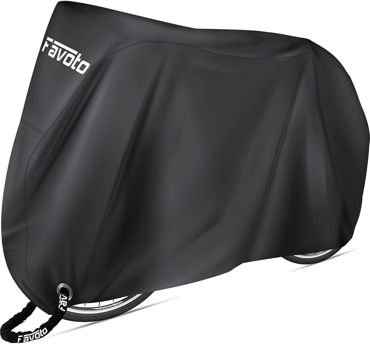 Favoto Bike Cover Waterproof Outdoor for 1 or 2 Bikes 210D Oxford | Heavy Duty Bicycle Cover Sun Rain Snow UV Protection with Lock Holes Bike Tarp for Mountain Road EBikes, 210x95x110cm