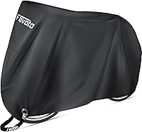 Favoto Waterproof Bike Cover for 1-2 Bikes - Heavy Duty Outdoor Protection Rain Sun UV Dust Wind Proof w/ Lock Hole & Storage Bag, Black