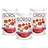 SORSO 3 x 330g | Vegan Ready- to-Use Tomato Sauce | No Added Sugar | Lemon + Garlic Flavour | Premium Natural Recipe With Authentic Italian Taste | Use For Pizza, Pasta or for Soup