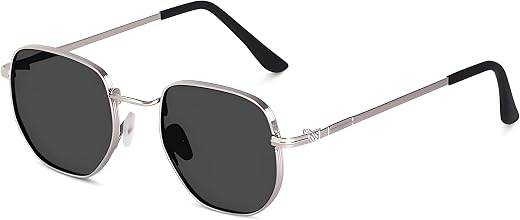 TheDarker Classic Hexagon PATHAN SRK Sunglasses for Men &amp; Women | Vintage Metal Frame UV400 Protection Shades | Stylish Li...