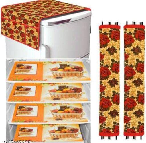 KITCHEN WORLD Kitchen Combo Fridge Top Cover(21 X 39 Inches), Fridge Handle Covers (12 X 6 Inches)+ 4 Fridge Mats (11 X 17 Inches), 7 Piece Set (Rose) (B09ZF46QTG) Amazon Price History, Amazon Price Tracker