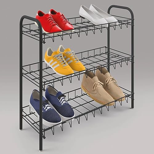 Meuble chaussures fin noir 3 étages pour libérer les sols encombrés - 3