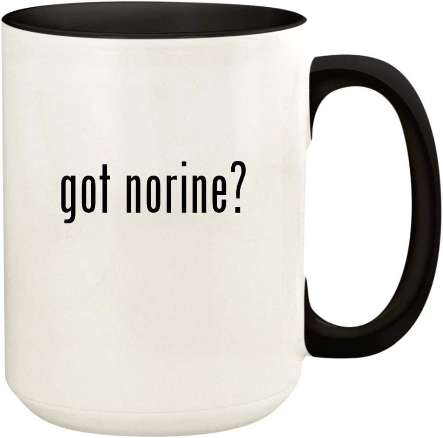 got norine? - 15oz Ceramic Colored Handle and Inside Coffee Mug Cup, Black