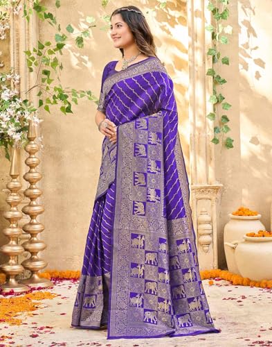 Image of SIRIL Women's Banarasi Silk Saree Pure Silk Saree With Unstitched Blouse Piece