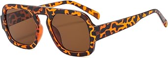Retro 70s Square Aviator Sunglasses for Women Men Trendy Style Flat Frame Vintage Square Shades