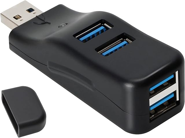 VCOM USB 3.0 Hub, Portable 4-Ports USB Splitter, High Speed USB Expansion Data Hub Compatible with MacBook Pro/Air, iMac, Desktop Computer, Laptop, USB Flash Drive, Hard Drives, Keyboard, Mouse