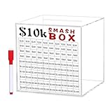 Arecobticy Caja de dinero acrílica irrompible, desafío de 10 K para adultos, debe romperse para abrir la caja de ahorro de dinero para adultos