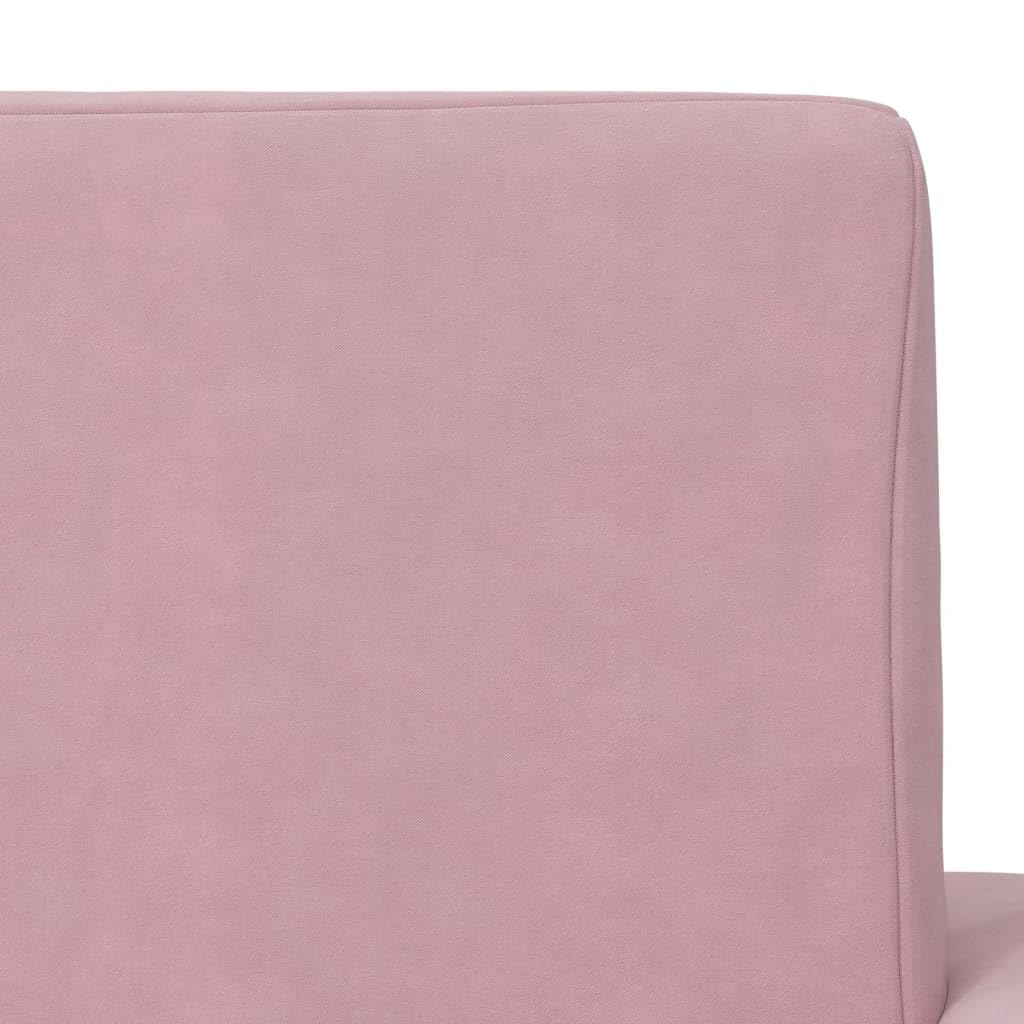 vidaXL Kinder Schlafsofa 2-Sitzer, 2-in-1 Kindersofa mit Schlaffunktion, Kindersessel Sofa Abnehmbarer Bezug, Kindercouch Couch Kindermöbel, Rosa Weicher Plüsch