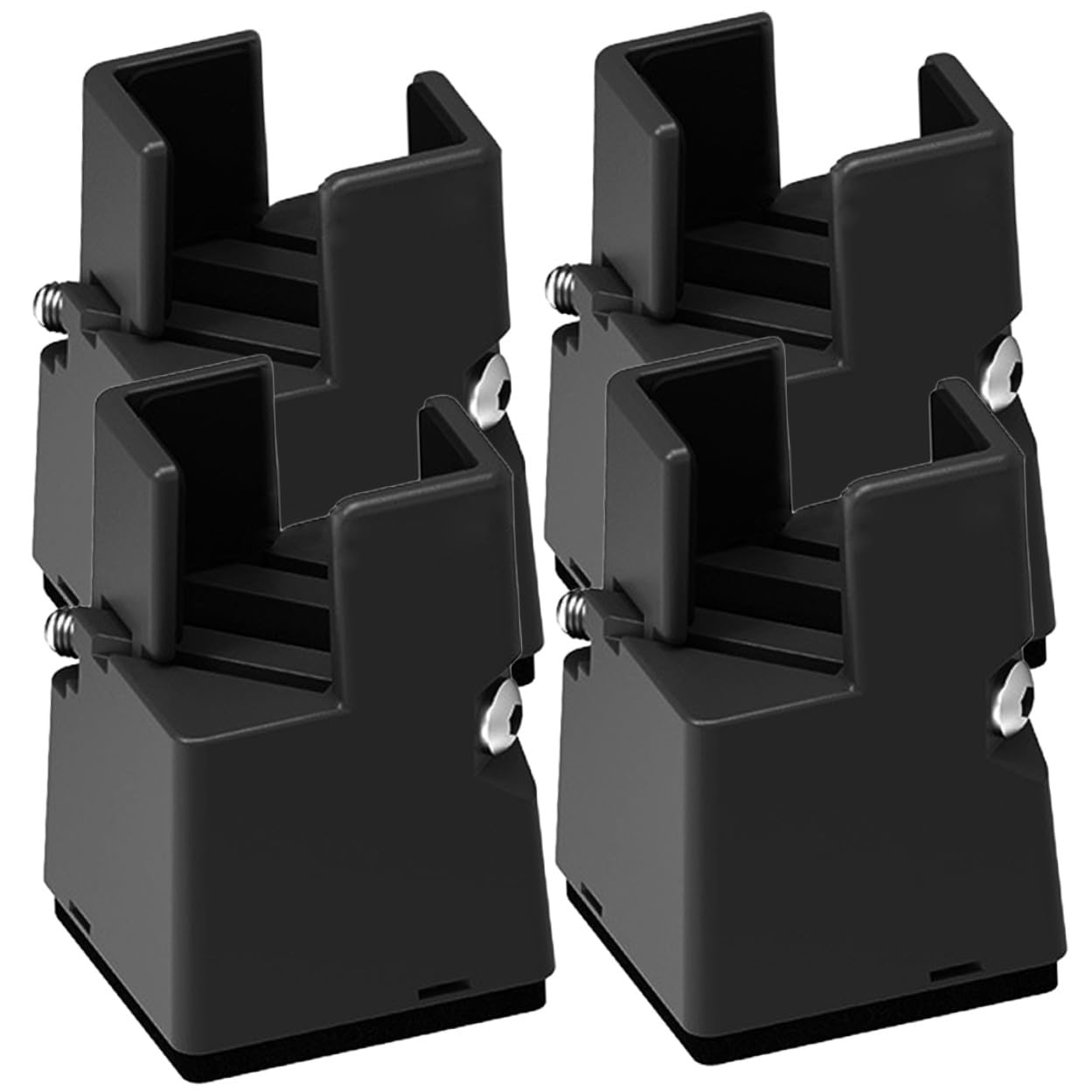 Rehausseurs de meubles charge 250 kg VANZACK blocs réglables noirs haute résistance x4