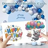 6 Pcs Diamond Art Birthday Cards & Making Kits For Adults, Paper & Plastic DIY Greeting Cards With Envelopes, Animal-Themed Crystal Art Cards, Festival Gift Card For Birthdays (Multi-Colour) - Image 3