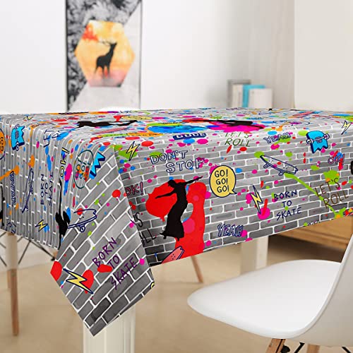 Roupas de mesa de parede Graffiti estilo rabisco, toalhas de mesa hippie para homens adolescentes, a