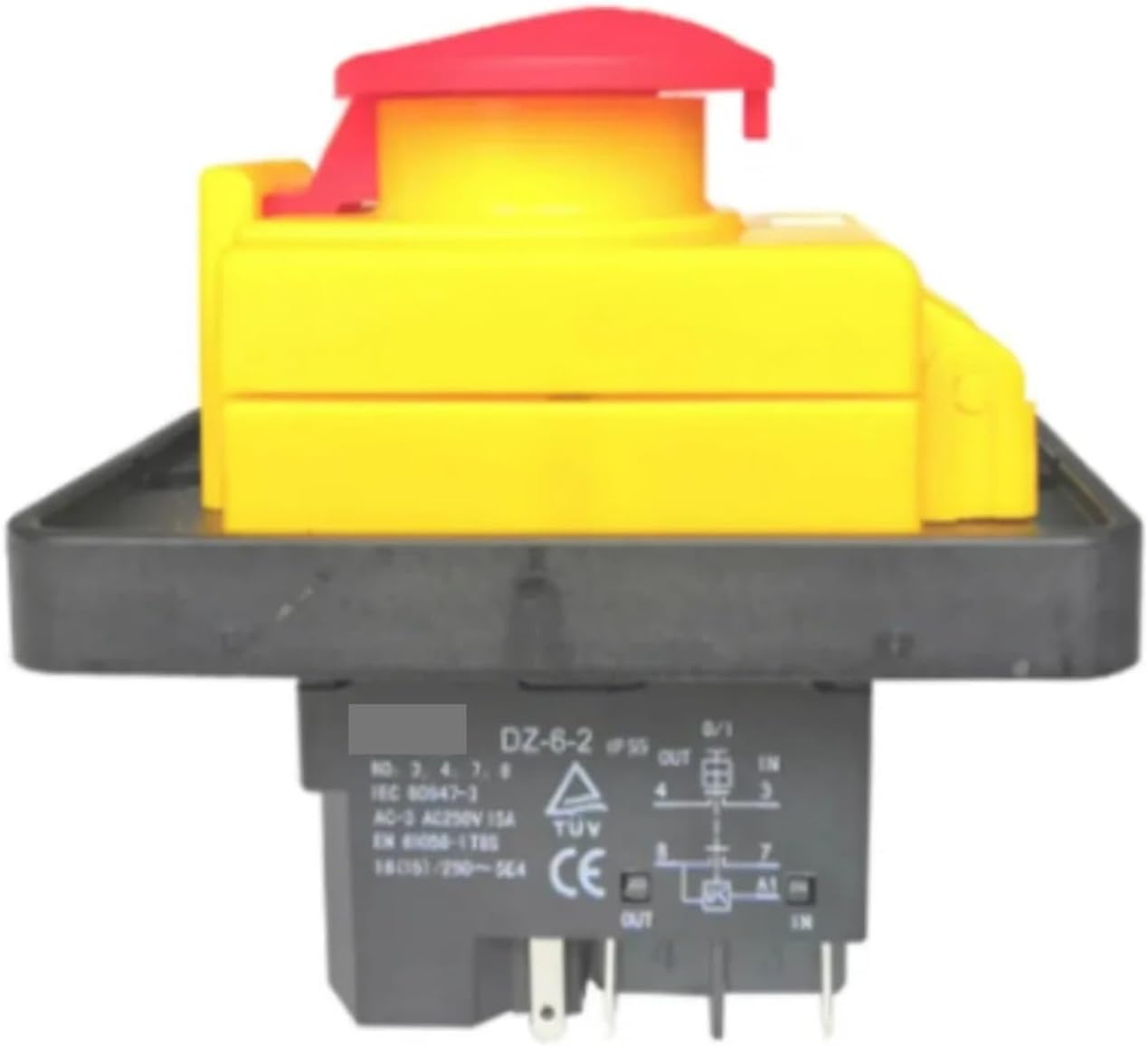 DZ-6-2 15A 250V IP55Waterproof Electromagnetic Drill Push Button Pushbutton Switch Magnetic Machine Switches 5 Pins