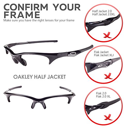 Walleva Replacement Lenses And Rubber For Oakley Half Jacket Sunglasses - Multiple Options Available (Purple Coated Polarized Lenses + Purple Rubber) #TOP3