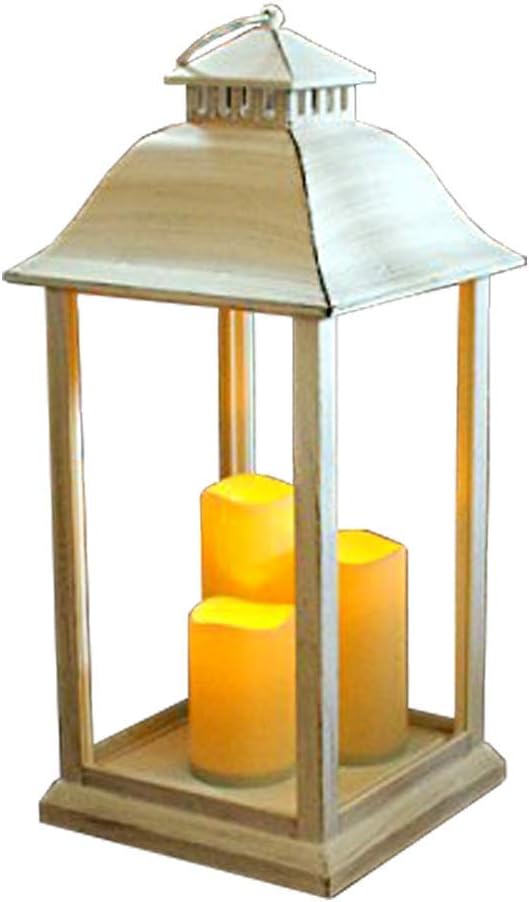Dusk Till Dawn SLCANDLE9W Battery Operated Medium Candle Lantern, Transparent, 27.5 x 56 x 27.5 cm