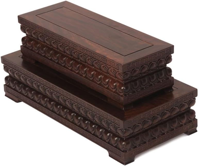 Bonsai Pedestal Vase Pedestal Stands Wooden Household Potted Plant Base Solid Wood Incense Burner Buddha Statue Base Entrance Hall Ornaments Display Stand Planter Stand Plant Holder(Small)