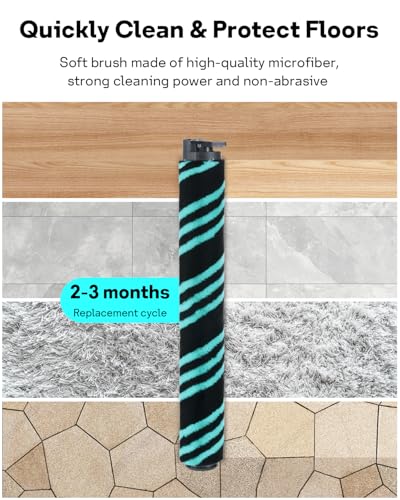 Image of Leemone AZ4002 Soft Brushrolls Replacement Accessories for Shark AZ4000 AZ4000C AZ4002 AZ3901 POWERDETECT Upright Vacuum Cleaner, 2 Brush Rolls, 1 Cleaning Brush, 3 Pack