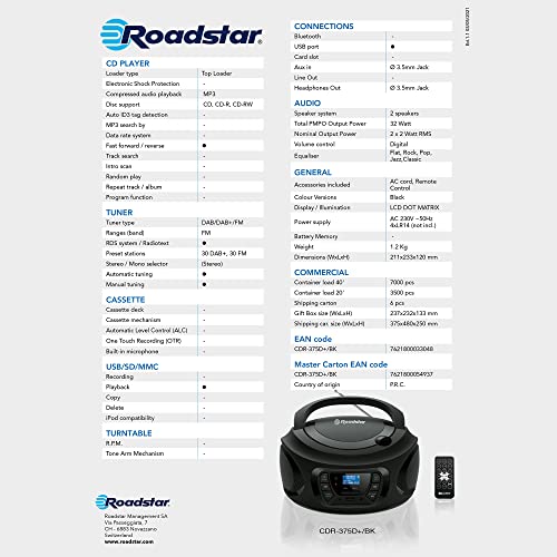 Radio CD Portable DAB+ Télécommande pour Écoute sans Grésillements - 3
