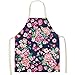 Eyands Delantal de flores para niños para cocinar y hornear - Delantal de cocina de lino con diseño lindo para niños, delantal de jardinería con pintura de cocina para niños y niñas