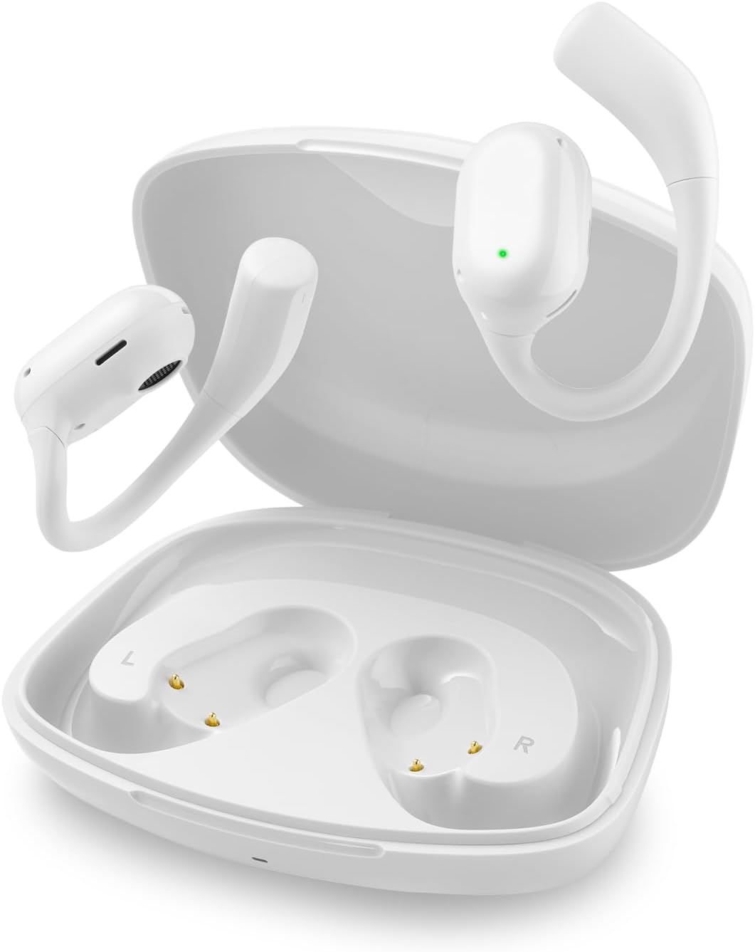 Open-Ear Headphones: 40H Playtime, ENC Noise Cancellation, IPX5 Waterproof, HD Stereo Sound. Ultra-Light Ergonomic Design for All-Day Comfort in Workouts/Office.