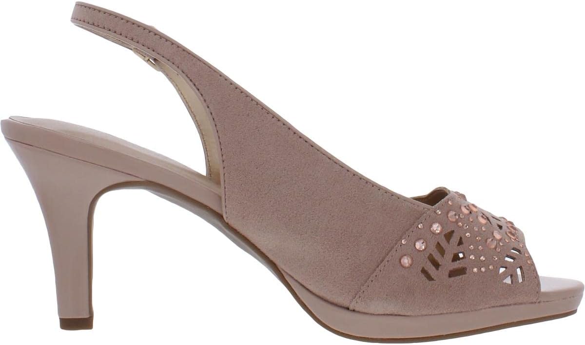 Karen Scott Womens Brooke Faux Suede Slingback Pumps Pink 9.5 Medium (B,M)