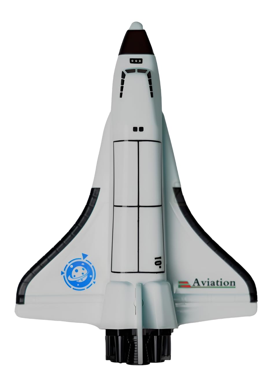 TODZPLAY Space Shuttle Replica With Push N Go Action | Educational And Fun Model For Kids And Collectors, White