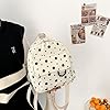 FUNSEED Rucksack Damen klein, Niedliches Cord-Blumenmuster Tasche, anti-theft backpack, Mini Handtasche, für Pendeln, Arbeit, Reisen, Weiss #4