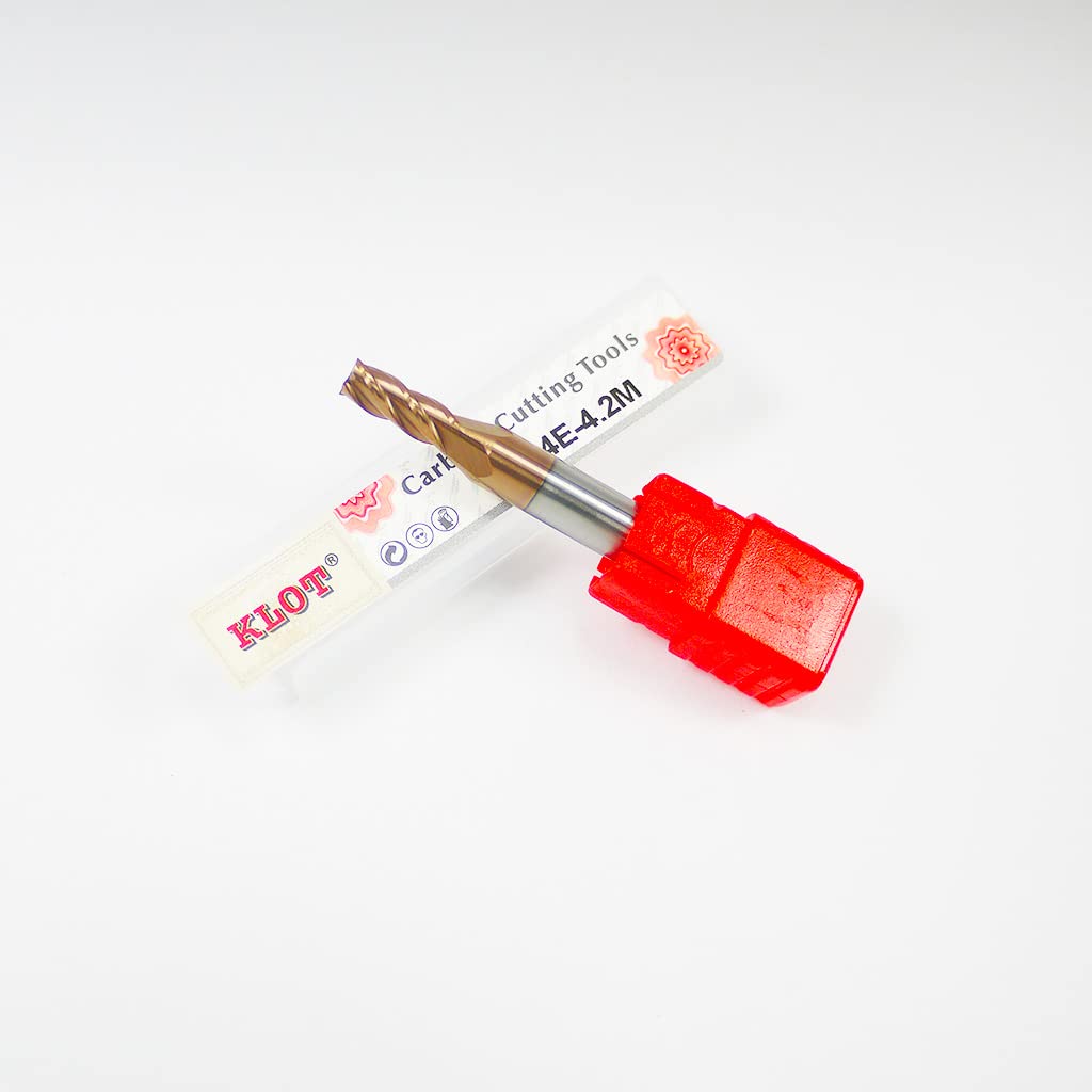 KLOT AlTiN Coated Solid Carbide End Mill 3/16"(4.8mm) Milling Cutter 4-Flute Tungsten Router Bit CNC 60D (4.8mm)