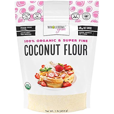 Wholesome Yum Premium Organic Coconut Flour For Baking & More (16 oz / 1 lb) - Low Carb, Gluten Free, Non GMO, Keto Friendly Flour Substitute Cover